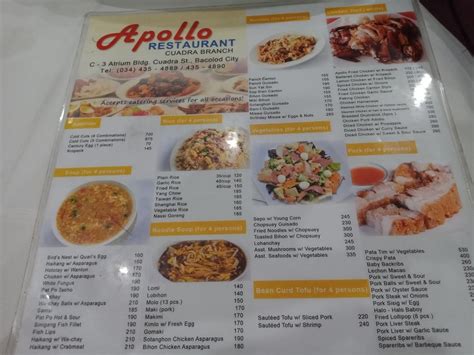 apollo restaurant bacolod menu